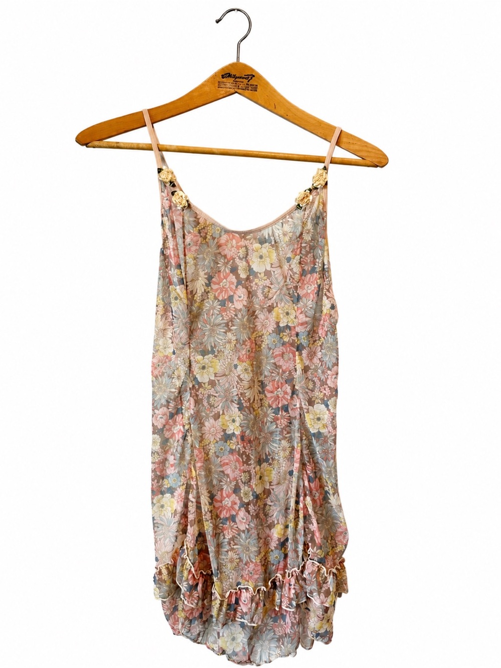 Sheer Floral Slip Dress Nightgown Soft Girl Vintage 90s‎ Sleepwear Feminine